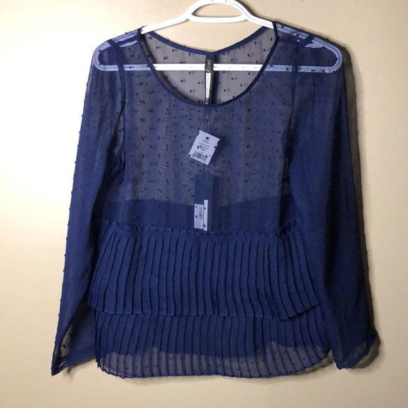 Plenty sheer pleated long sleeve in twilight - Picture 1 of 8